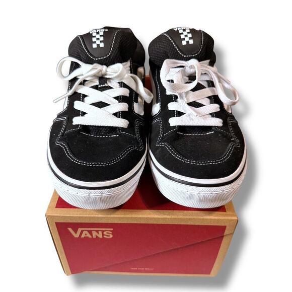 Vans Caldrone Shoes Mens Black Suede White Trim Lace Up Skate Sneakers Sz 12 main image 4
